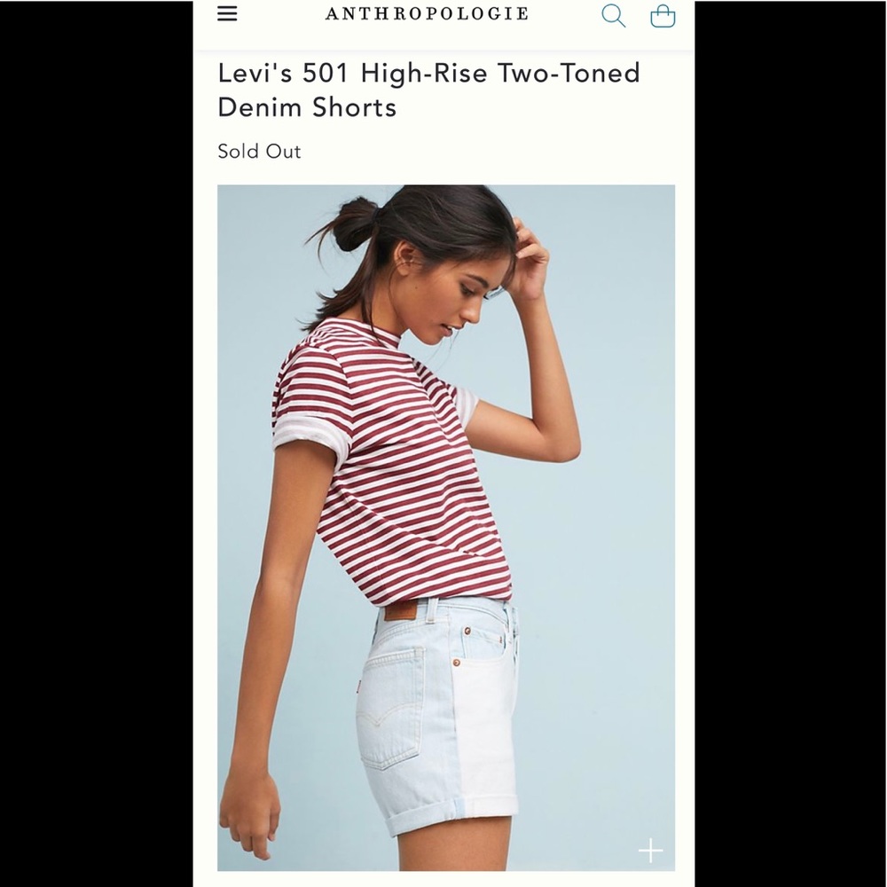 NWT Levi’s 501 Two Toned Denim Shorts